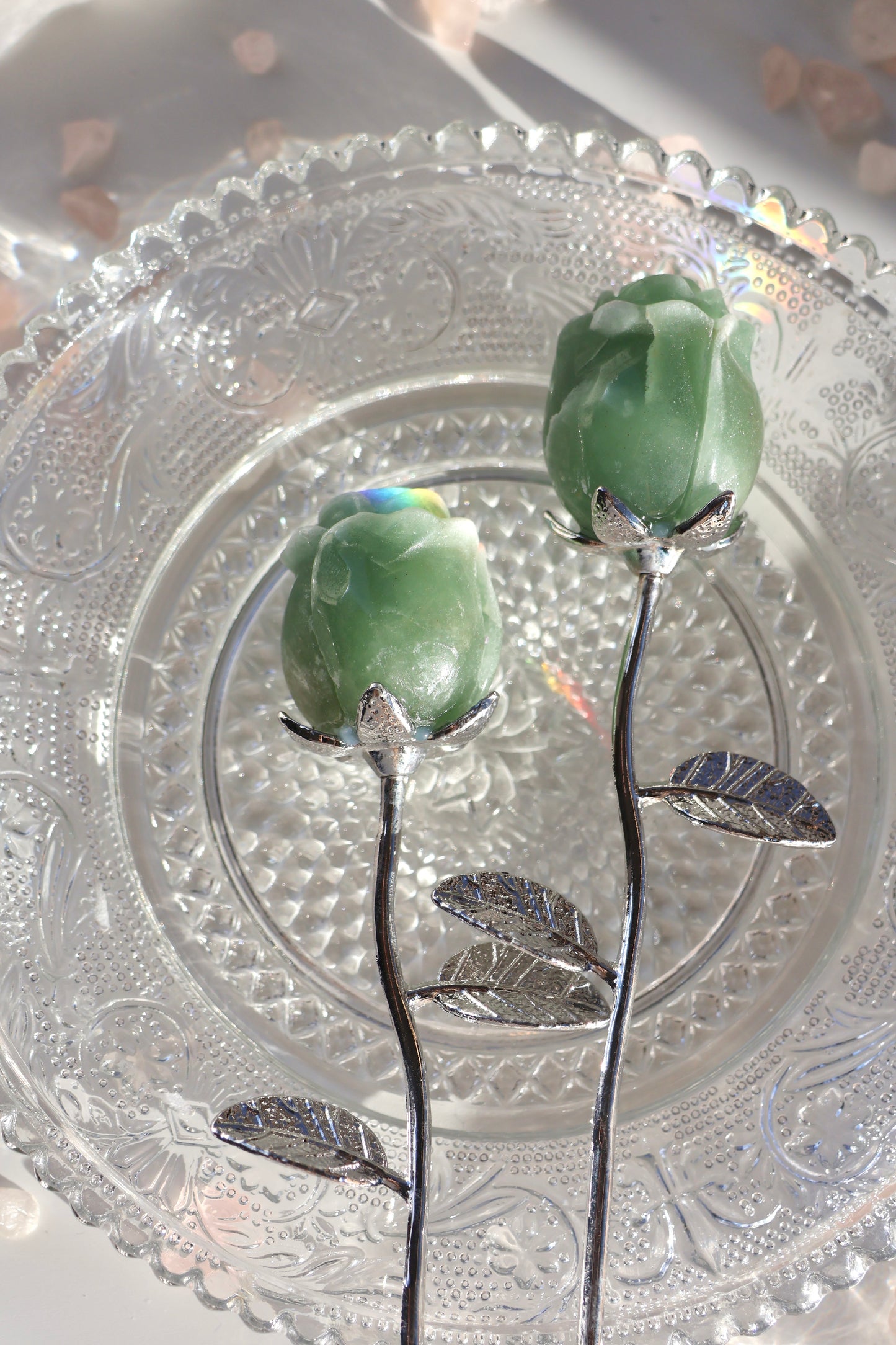 Aventurine Rose - Silver