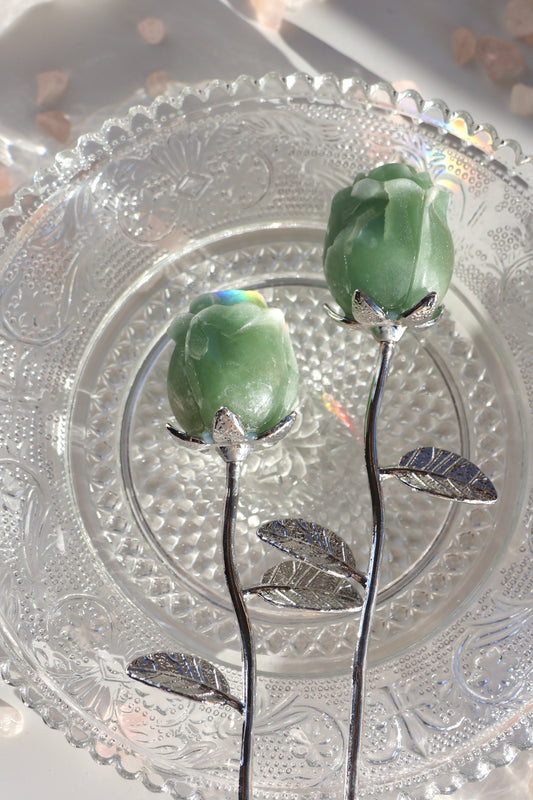 Aventurine Rose - Silver