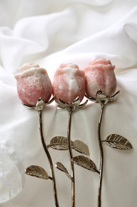 Pink Opal Rose - Silver