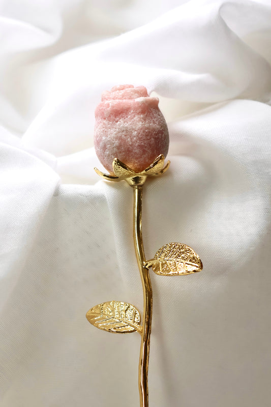 Pink Opal Rose - Gold