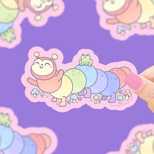 Rainbow Caterpillar Vinyl Sticker