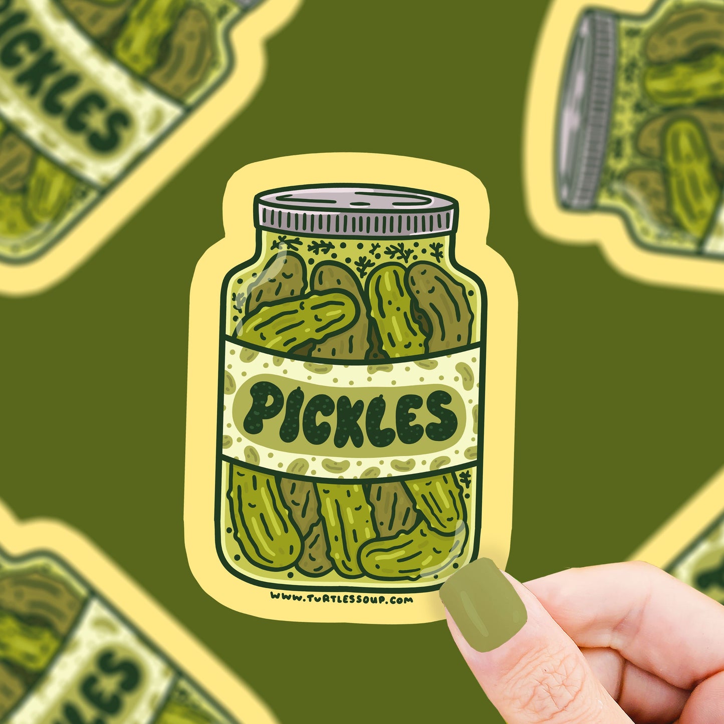 Delicious Pickle Jar Vinyl Sticker