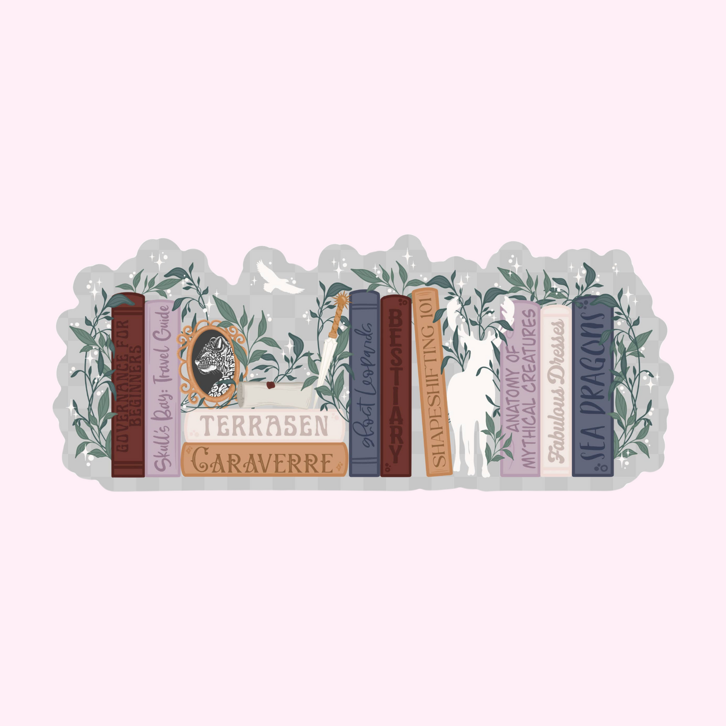 Lysandra's Bookshelf Waterproof Sticker