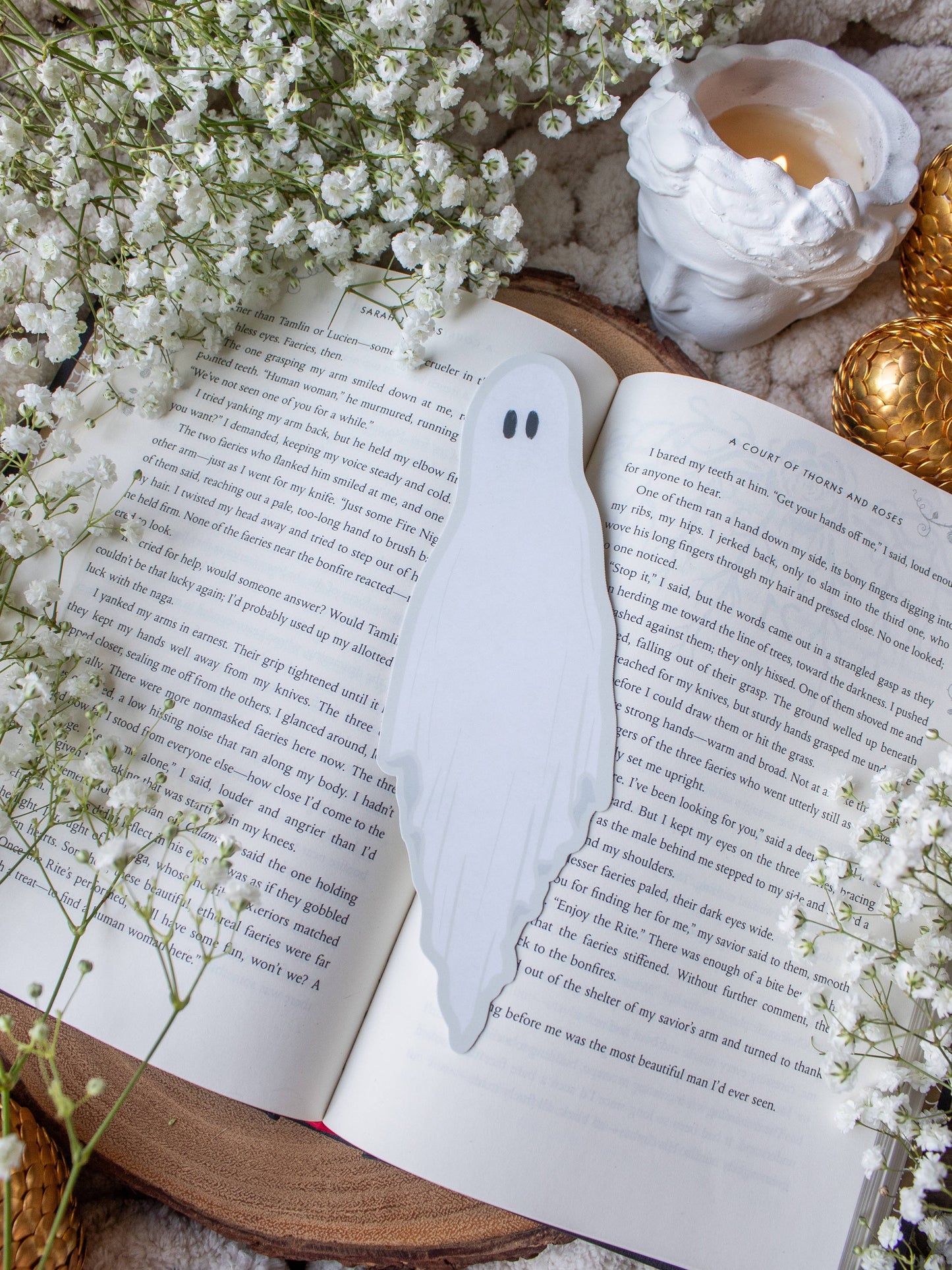 Spooky Halloween Ghost Die Cut Bookmark | Soft Touch