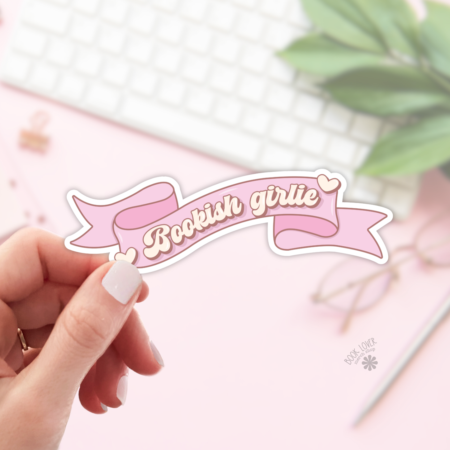 Bookish Girlie Banner Stickers / Bookish Stickers / Book: 3''