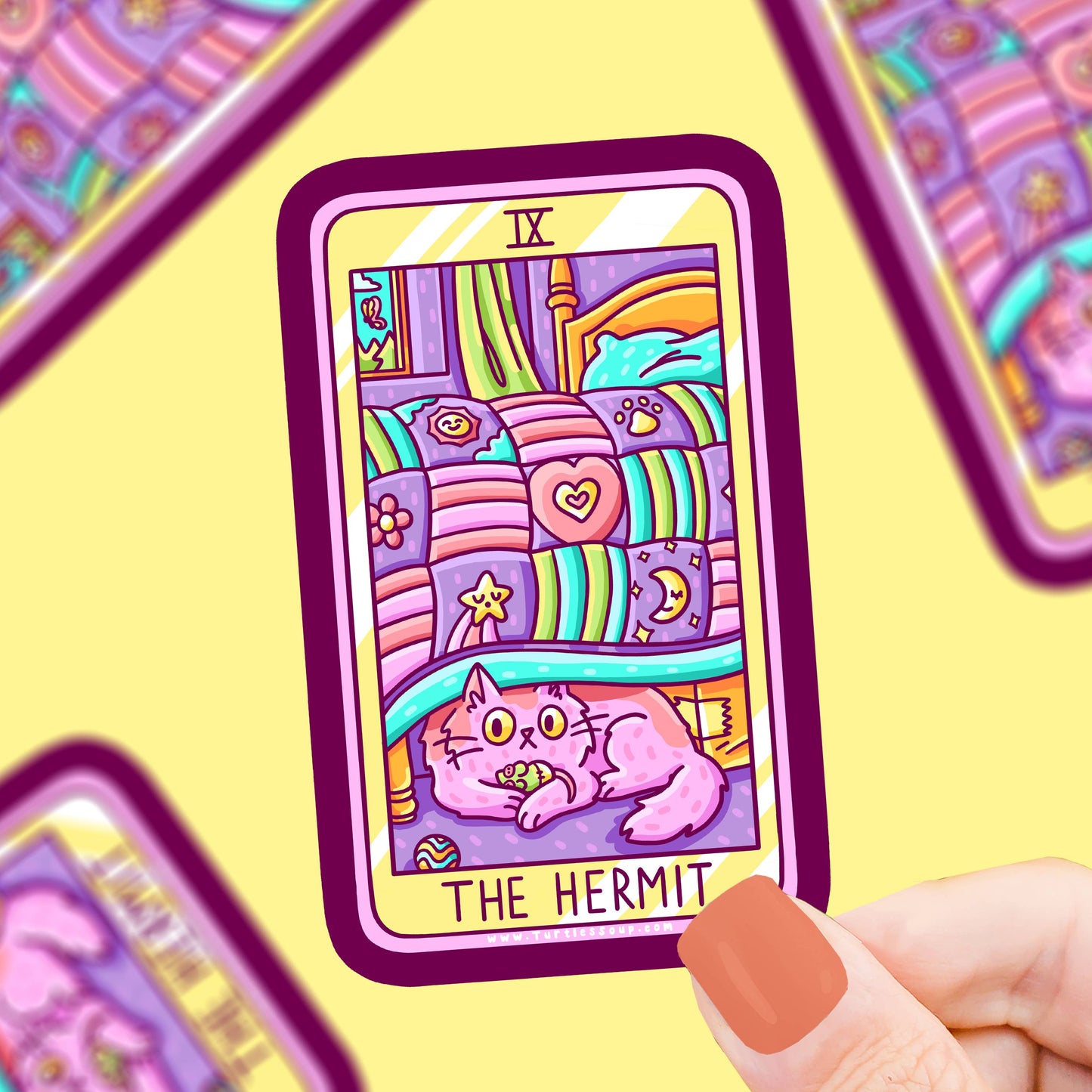 The Hermit Kitty Tarot Card Vinyl Sticker