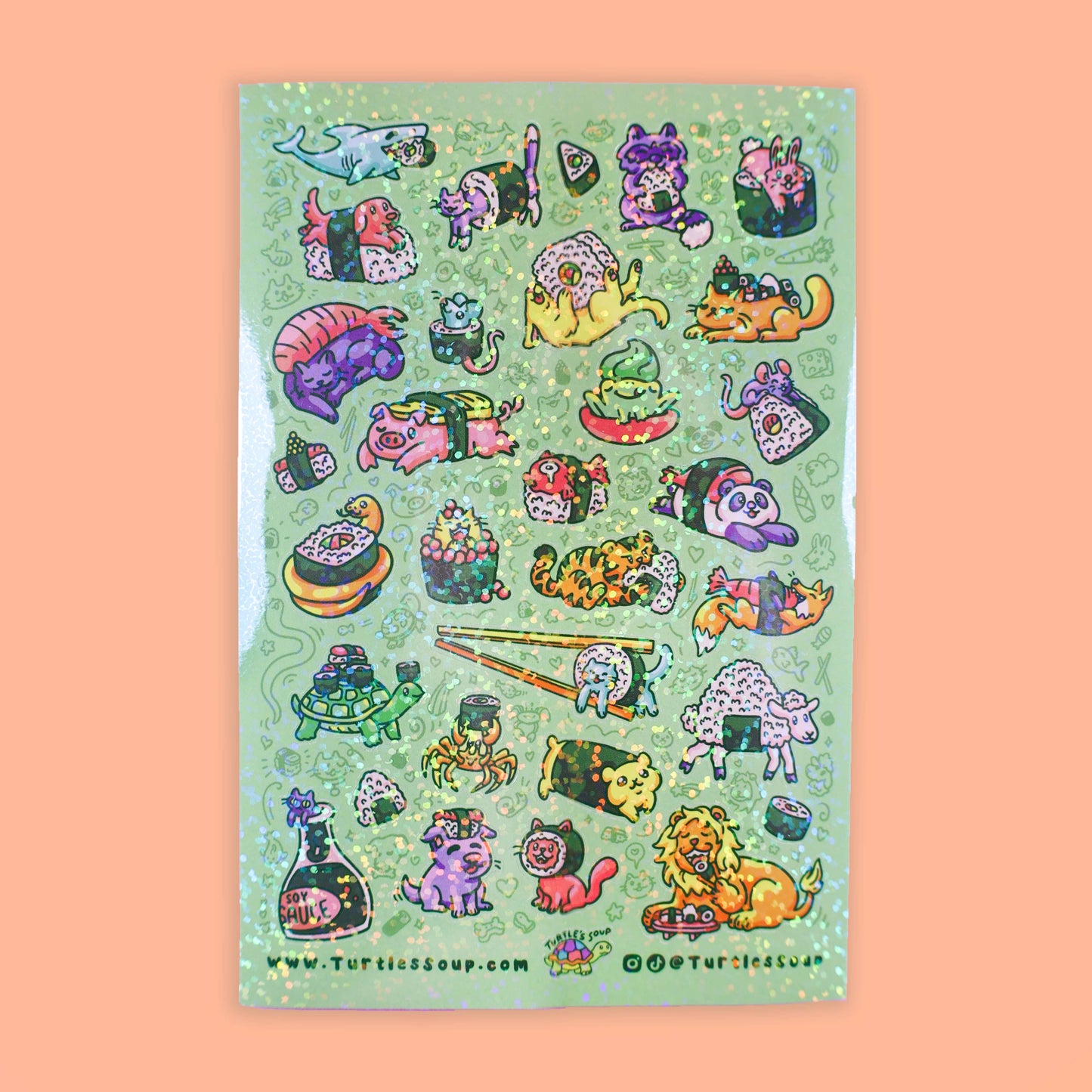 Sushi Animals Vinyl Sticker Sheet