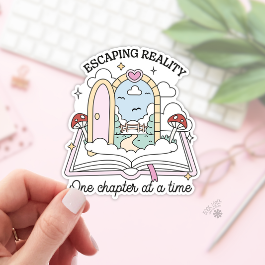 Escaping Reality One Chapter At A Time Stickers / Bookish: 3''