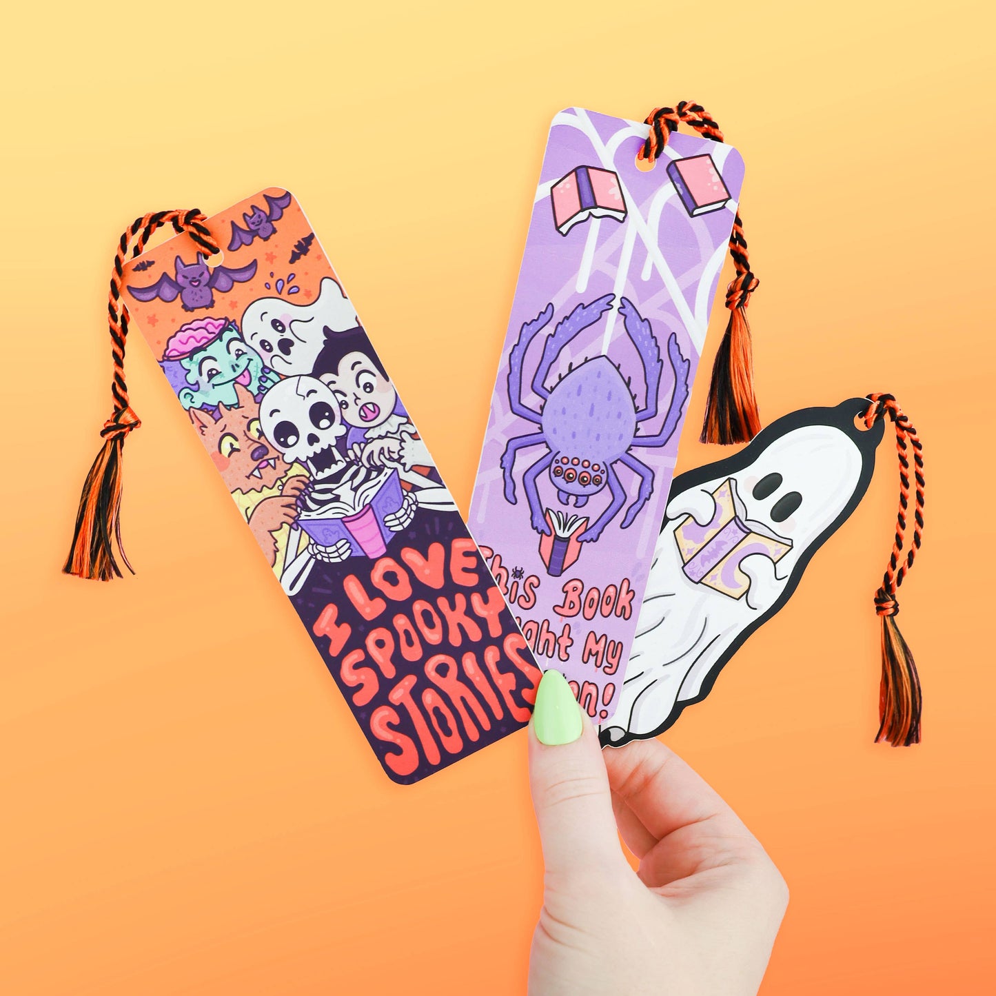 Kitty and Pumpkins Reader Gift Bookmark