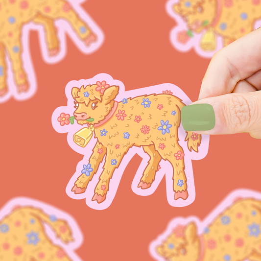 Highland Calf Vinyl Sticker