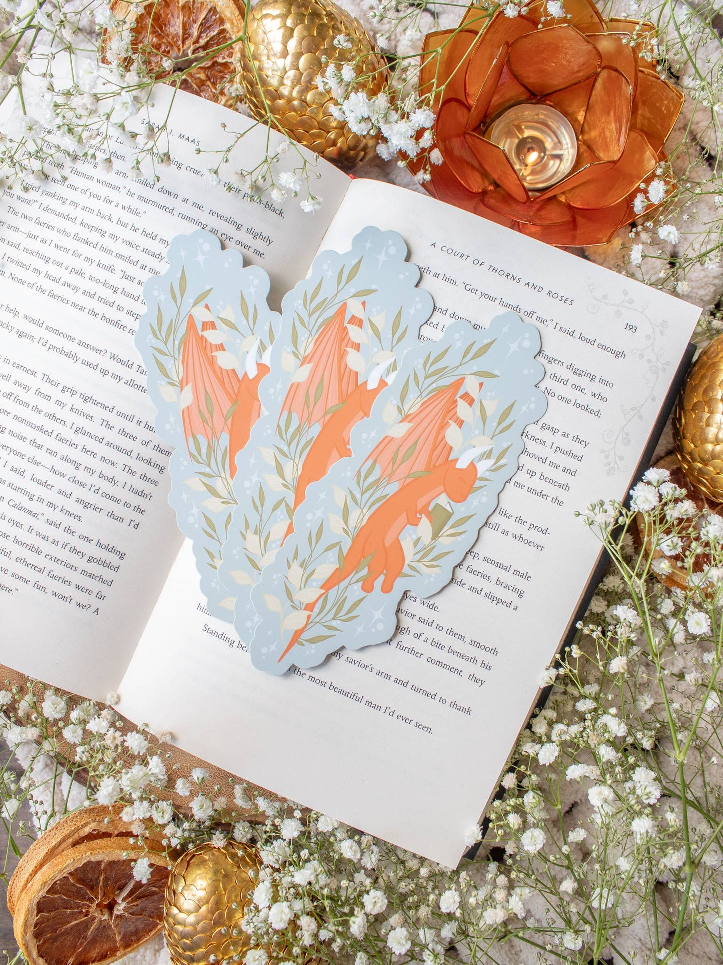 Flying Little Book Dragon Fantasy Bookmark