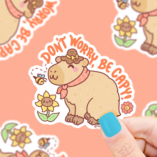 Don't Worry Be Capy Capybara Vinyl Sticker