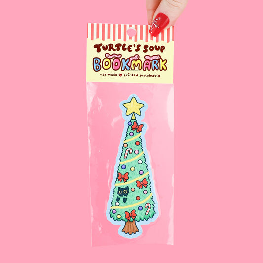 Christmas Tree Kitty Bookmark