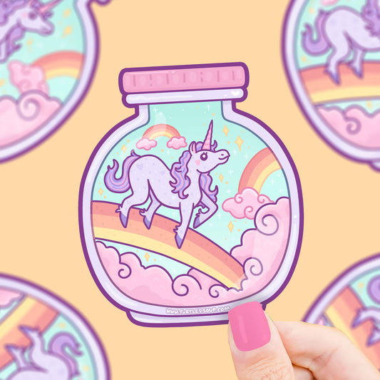 Magical Unicorn Rainbow Jar Cute Art Vinyl Sticker