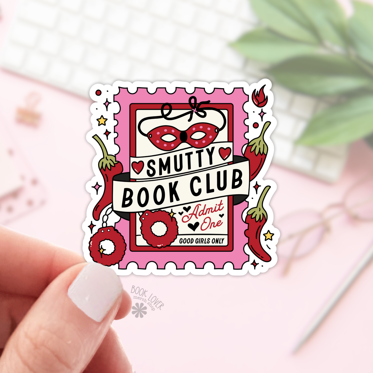 Smutty Book Club Stickers  / Bookish Merch, Book Love: Matte 3''