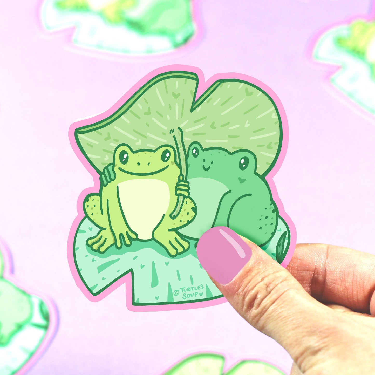 Frogs In Love Vinyl Sticker