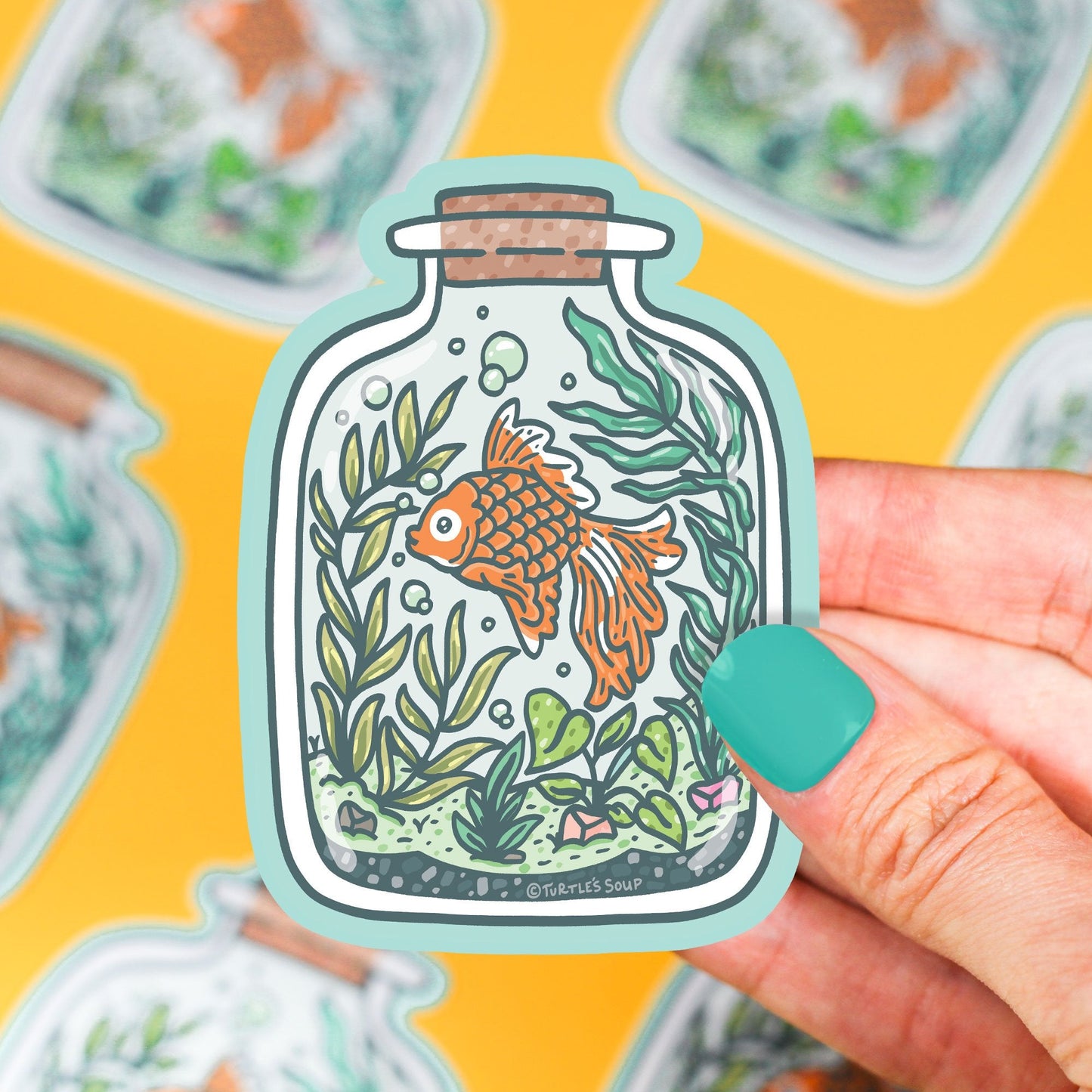 Goldfish Bottle Vinyl Sticker