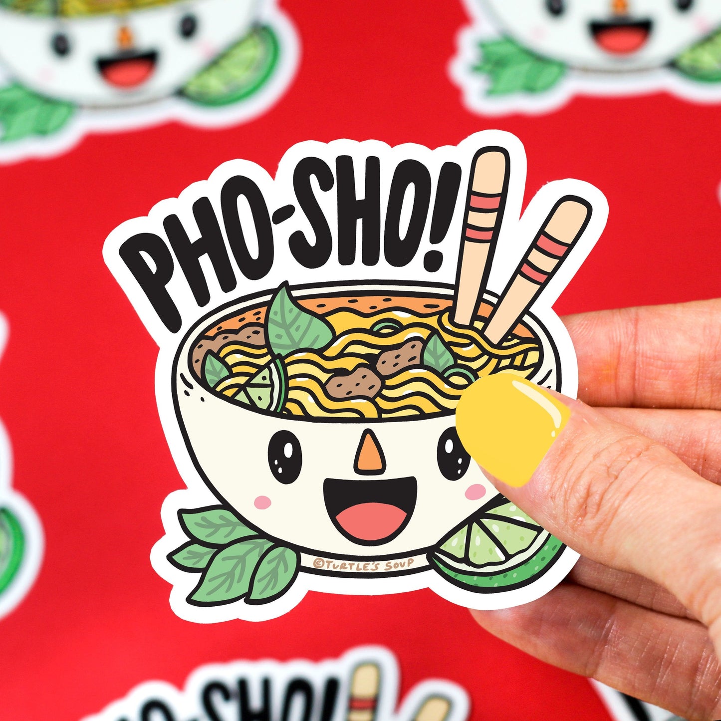 Pho Sho Kawaii Soup Pun Vinyl Sticker